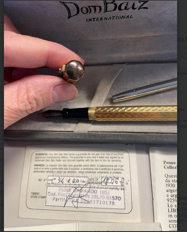 NL*PENNA DOM BAIZ Collezione Liberty con Diamante pennino Oro 14 Karati FULL SET