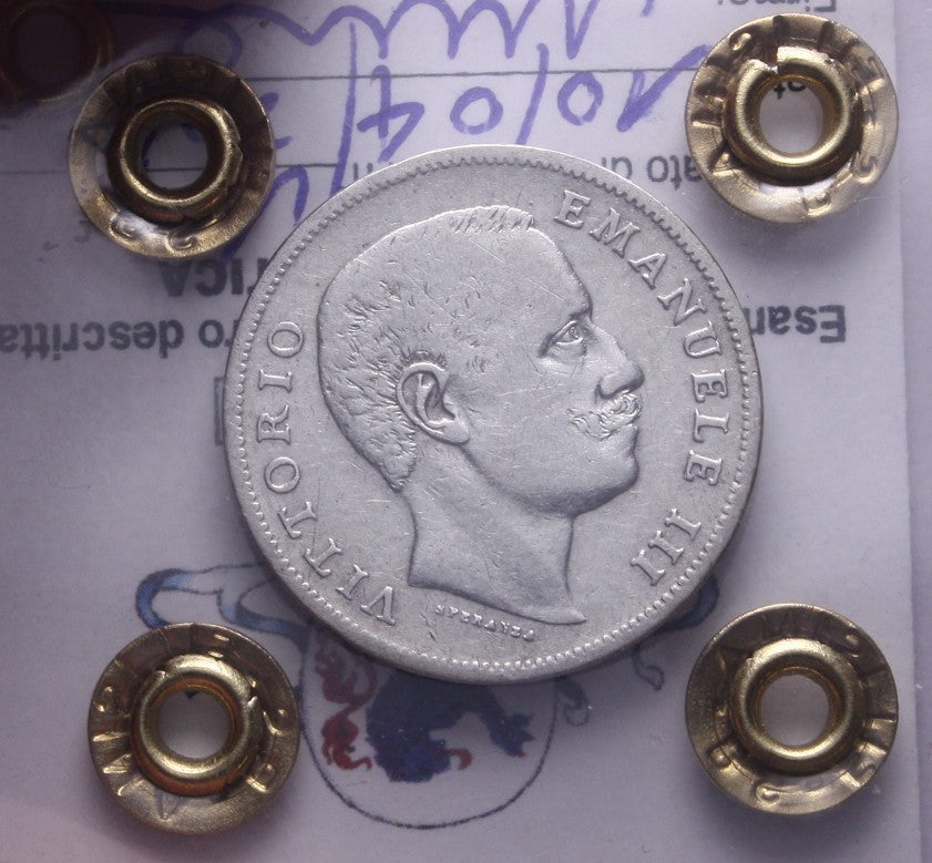 NL* VEIII 1 LIRA ARGENTO AQUILA SABAUDA 1905 MOLTO RARA R2 MB Perizia Filisina
