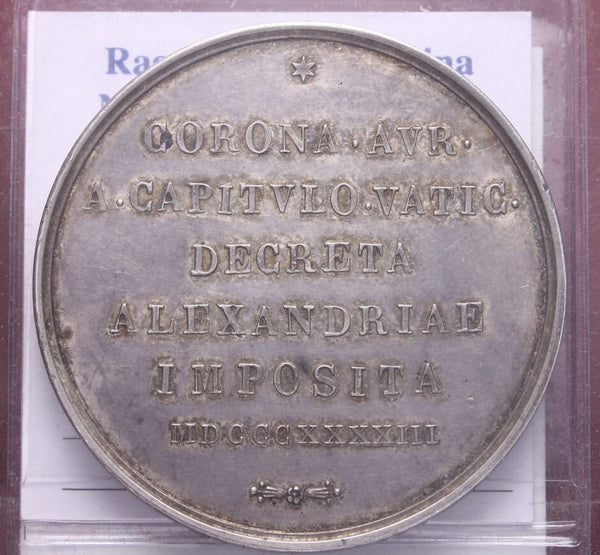 NL* ALESSANDRIA PIEMONTE MADONNA DELLA SALVE Medaglia ARGENTO 1843 Molto Rara