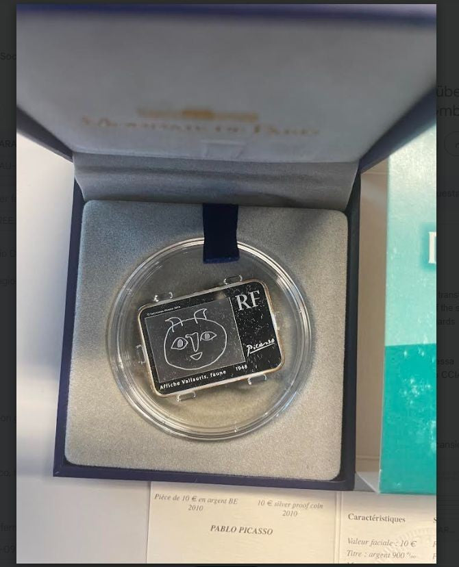NL* FRANCIA MDP 10 EURO ARGENTO 2010 PABLO PICASSO PROOF set zecca