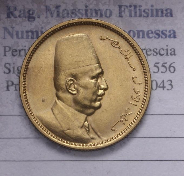 NL* EGITTO RE FUAD 100 QIRSH/ PIASTRE IN ORO GOLD 1340 Ns 1922 Rara eccellente