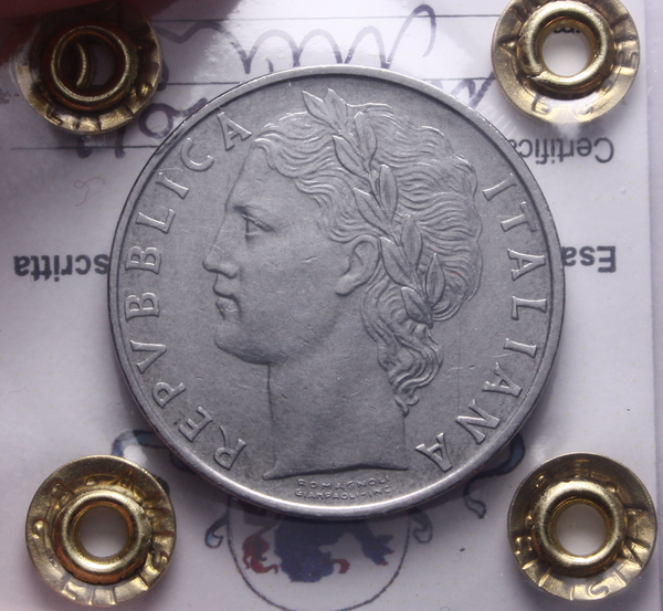 NL* Italia Repubblica 100 LIRE MINERVA 196 QSPL Perizia Filisina Massimo