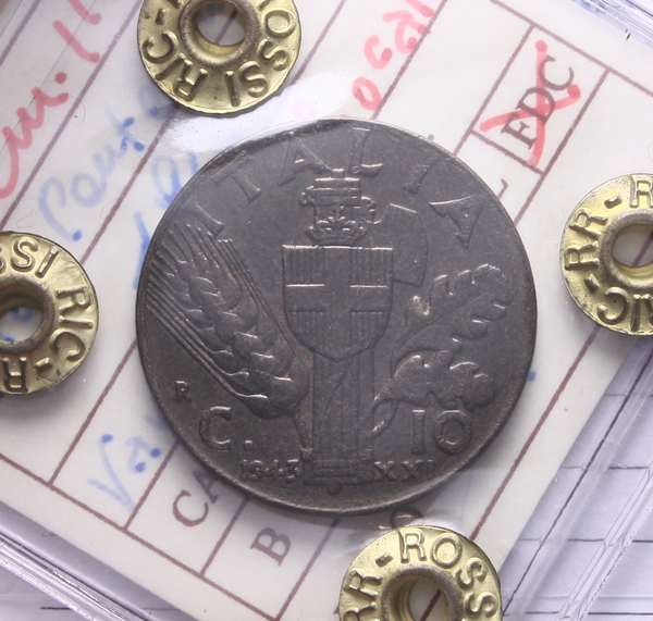 NL* VEIII 10 CENTESIMI BRONZITAL IMPERO 1943 XXI FDC Perizia Rossi Riccardo