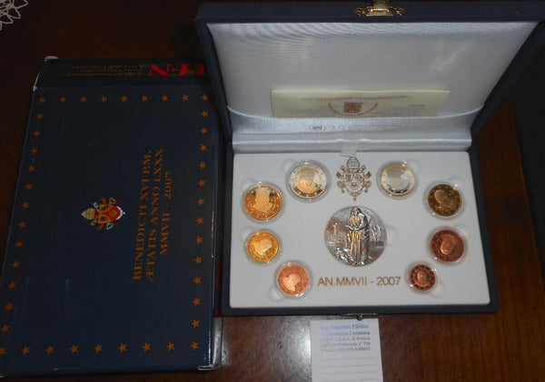 NL* BENEDICT XVI Divisional 2007 8 values with SILVER Proof MEDALLION corners r