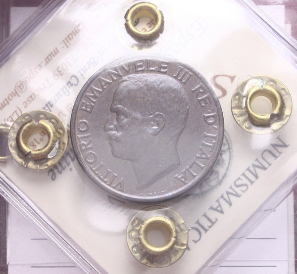 NL* VEIII Italia 10 CENTESIMI APE 1933 qFDC Perizia Esposito Marco