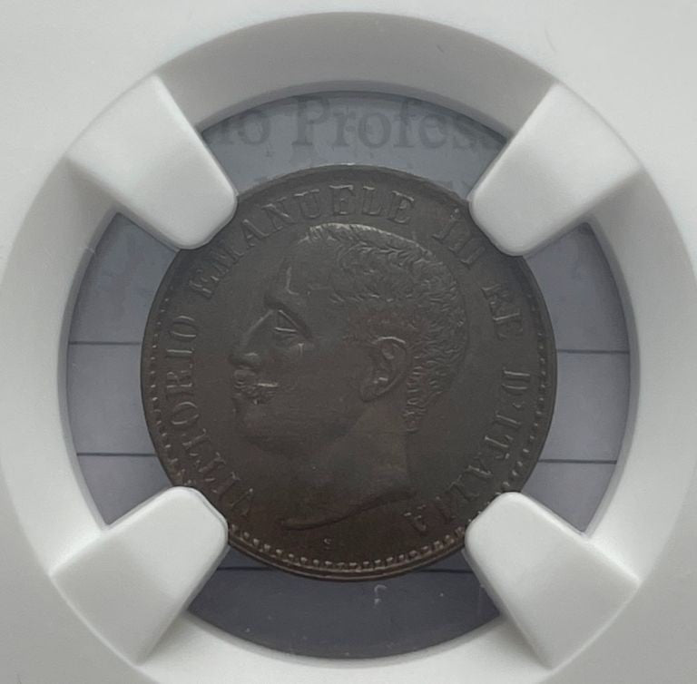 NL* VEIII 1 CENTESIMO Valore 1902 RRR R3 RARISSIMO in Slab MS62 NCG USA - FDC