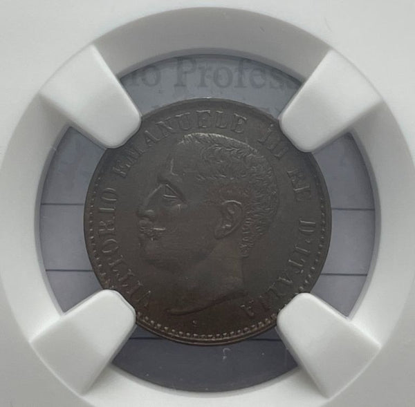 NL* VEIII 1 CENTESIMO Valore 1902 RRR R3 RARISSIMO in Slab MS62 NCG USA - FDC