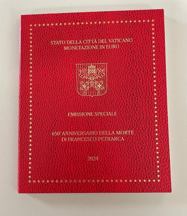 NL*VATICANO FRANCESCO Divisionale 2024 650 MORTE FRANCESCO PETRARCA 9 Valori FDC