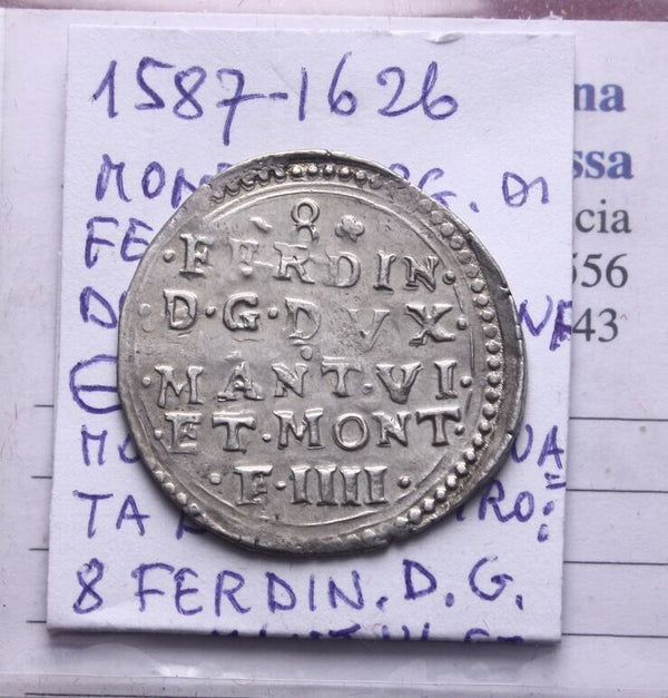 NL* MANTOVA FERDINANDO DUCA 8 SOLDI SILVER 1615 1626 Laughing sun and inscription