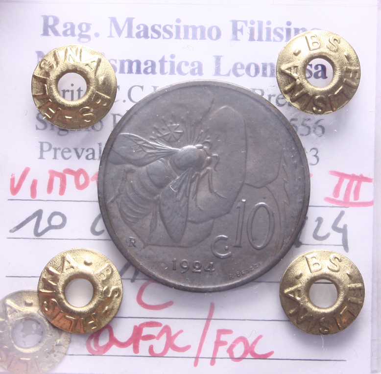 NL* VEIII ITALIA 10 CENTESIMI APE 1924 QFDC/FDC Perizia Filisina Massimo