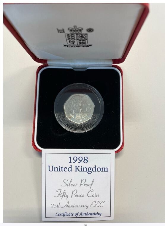 NL* GB UK ELIZABETH II 50 PENCE SILVER SILVER 1998 EEC Proof set