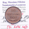 NL* SAN MARINO 10 CENTESIMI RAME 1937 FDC RAME ROSSO Perizia Filisina Massimo