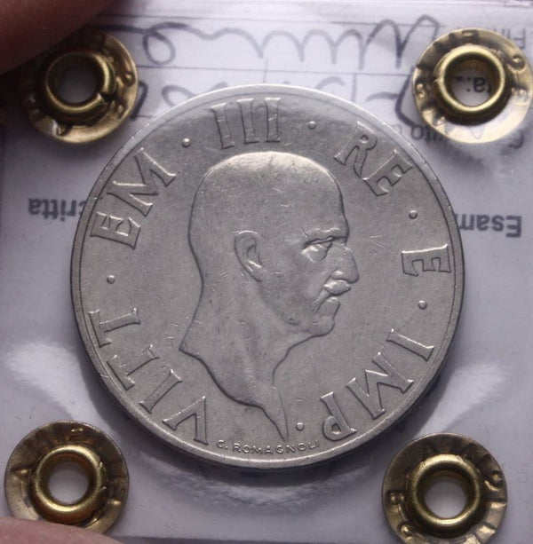 NL* VEIII Italia 2 LIRE IMPERO 1936 XIV RARA BB/SPL Perizia Filisina Massimo ***