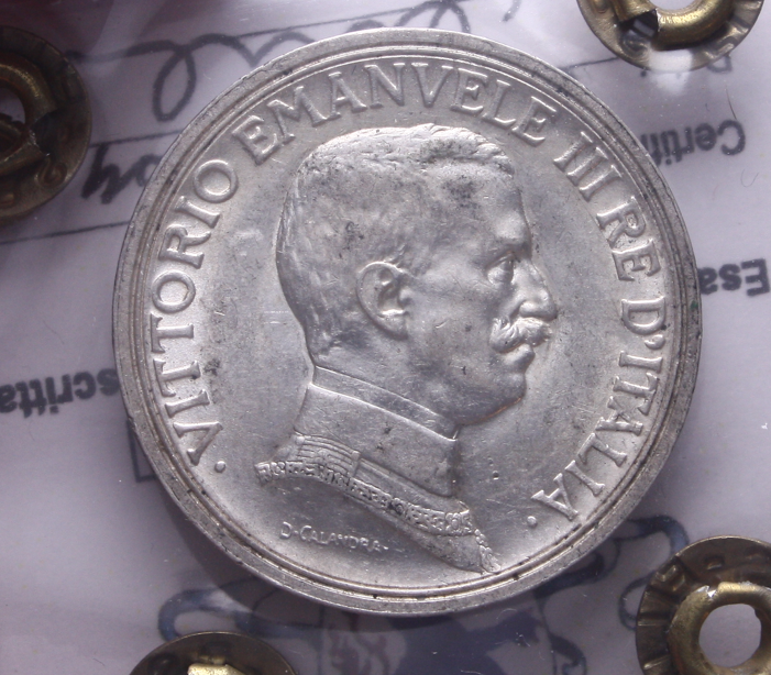 NL* VEIII Italia 2 LIRE ARGENTO 1916 QUADRIGA BRIOSA SPL/FDC Perizia Filisina