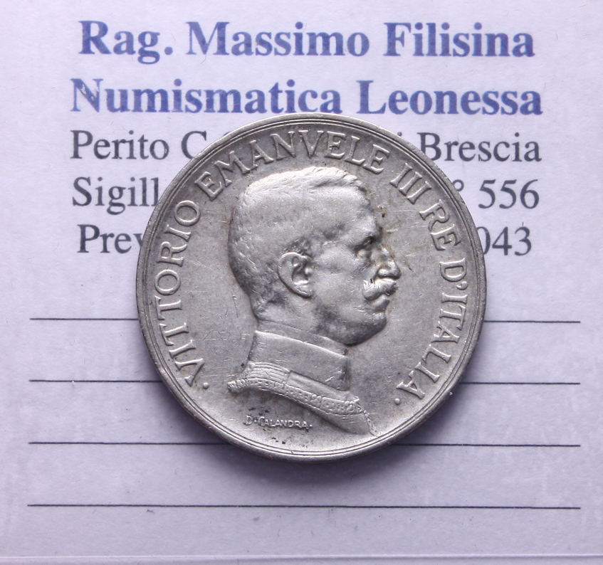 NL* VEIII Italia 1 LIRA ARGENTO 1917 QUADRIGA BRIOSA come da foto
