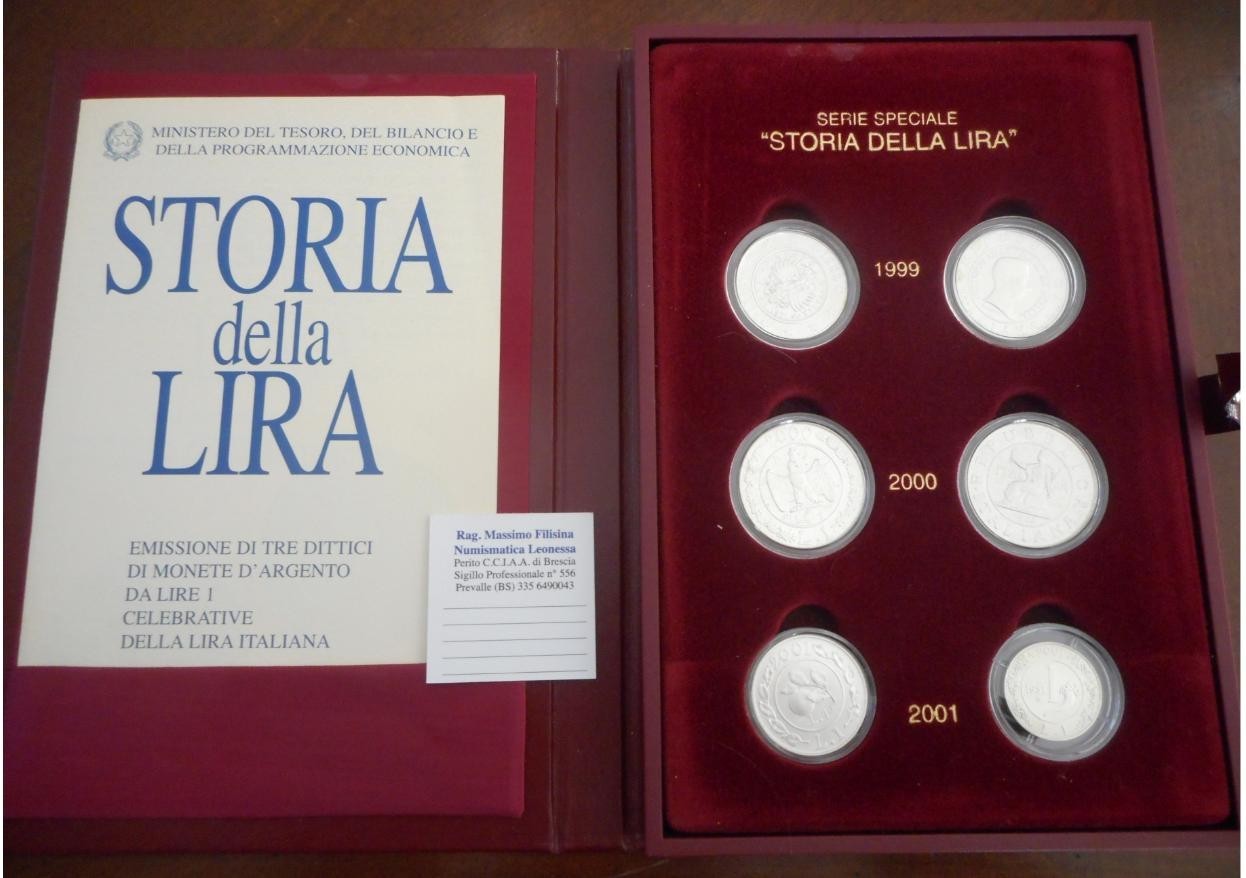 NL* ITALIA SERIE COMPLETA STORIA LIRA 3 Trittici Argento 1999 2000 2001 FDC set