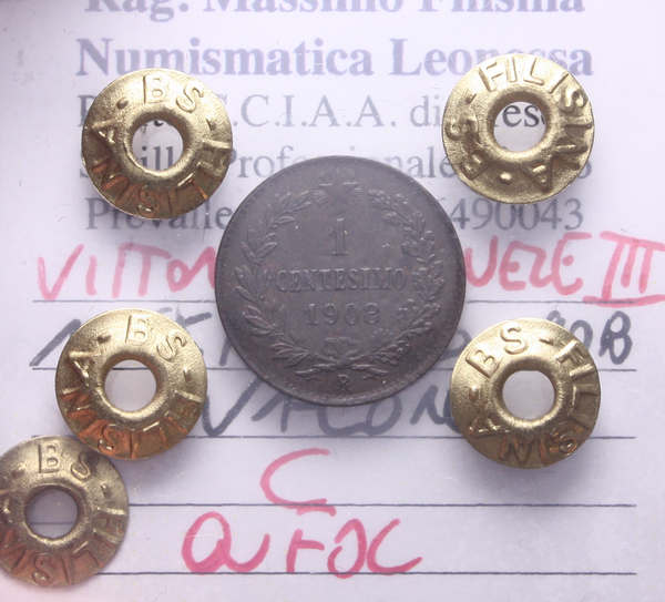 NL* VEIII Italia 1 CENTESIMO RAME VALORE 1908 QFDC Perizia Filisina Massimo