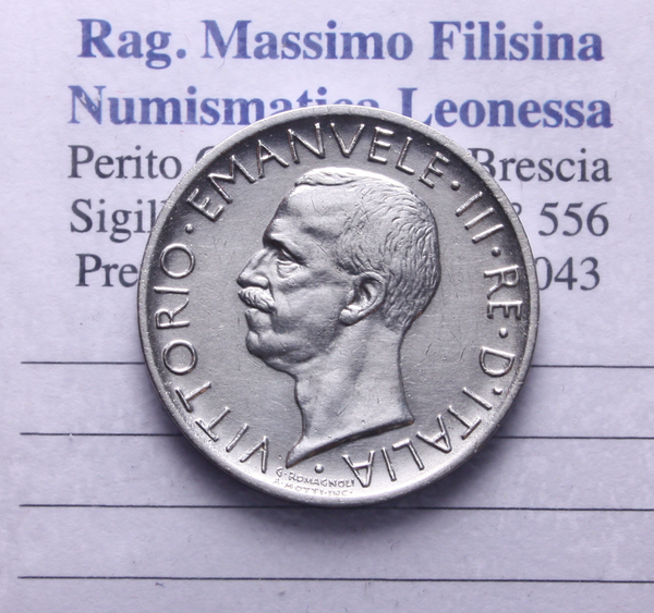 NL* VEIII Italia 5 Lire ARGENTO AQUILOTTO 1928 RARA * 1 rosetta come da foto