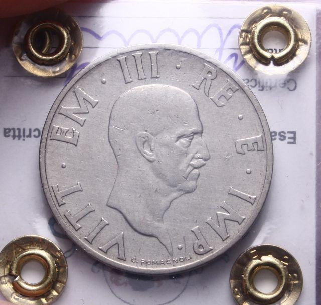 NL* VEIII Italia 2 LIRE IMPERO 1936 XIV RARA BB BB/SPL Perizia Filisina Massimo
