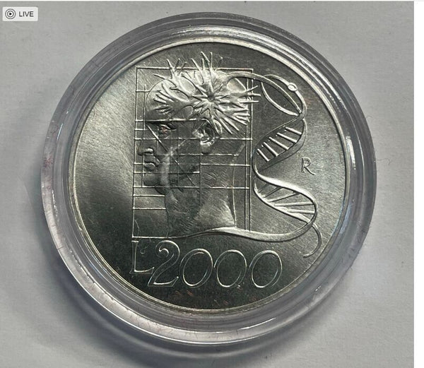 NL* ITALY TOWARDS 2000 2000 LIRE SILVER 1998 MAN EARTH FDC protective porthole