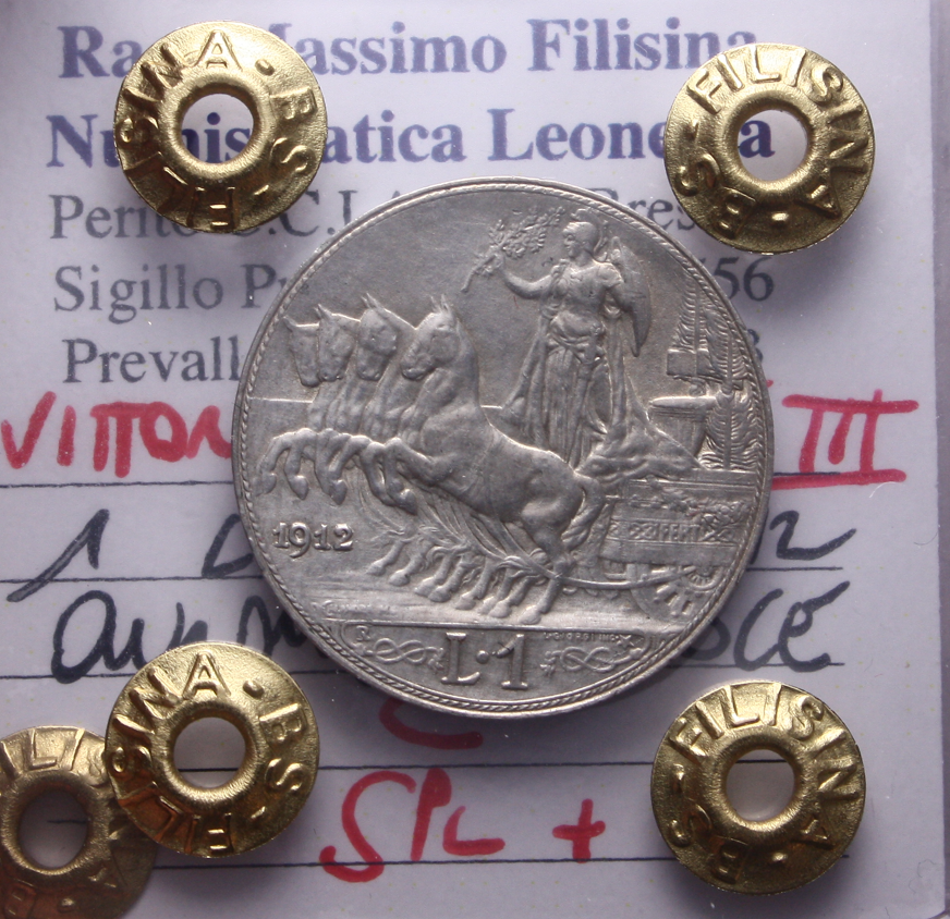 NL* VEIII 1 LIRA ARGENTO 1912 QUADRIGA VELOCE SPL+ Perizia Filisina Massimo