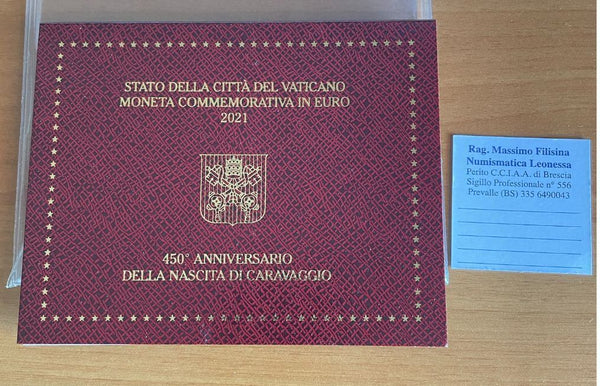 NL * VATICAN Pope FRANCIS 2 EURO 2021 450th ANNIV Birth of CARAVAGGIO FDC