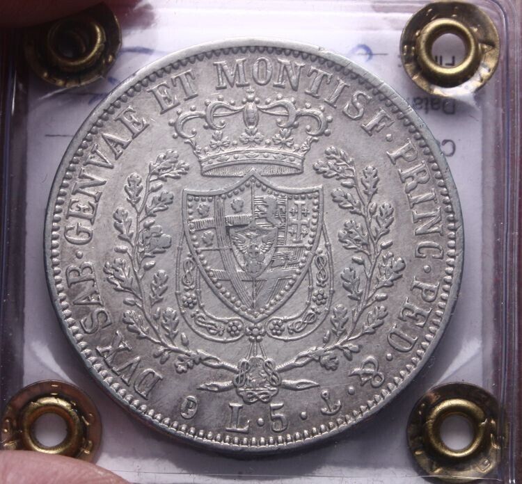 EN* SAVOIA CARLO FELICE 5 Lire Silver 1828 Genoa EF EF-UNC Filisina Appraisal