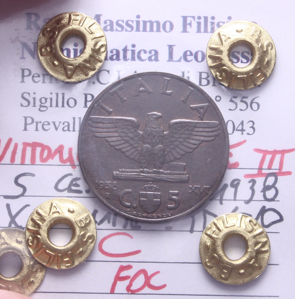 NL*VEIII 5 CENTESIMI RAME IMPERO 1938 XVI FDC Perizia Filisina Massimo