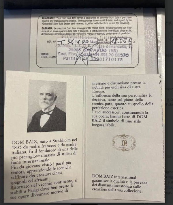 NL*PENNA DOM BAIZ Collezione Liberty con Diamante pennino Oro 14 Karati FULL SET