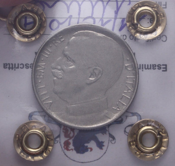 NL* VEIII 50 Centesimi Leoni 1924 RIGATO MOLTO RARO R2  BB+ Perizia Filisina