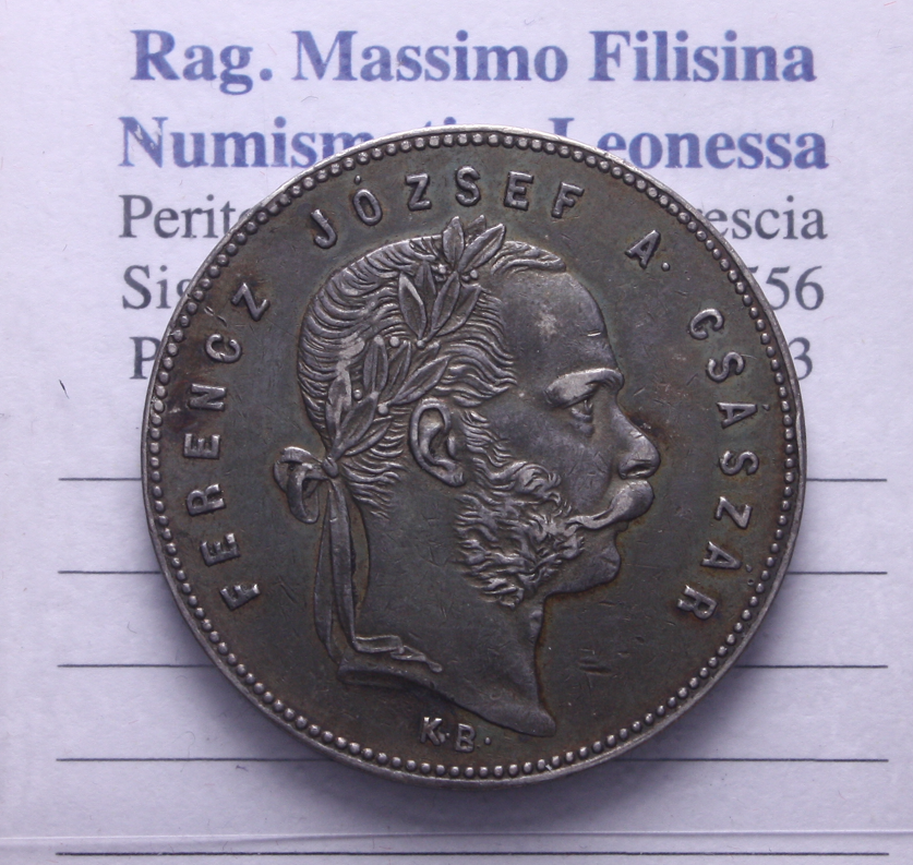 NL* UNGHERIA FRANZ JOSEPH 1 FIORINO Argento 1869 KB splendida conservazione