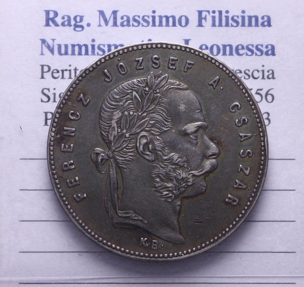 NL* UNGHERIA FRANZ JOSEPH 1 FIORINO Argento 1869 KB splendida conservazione