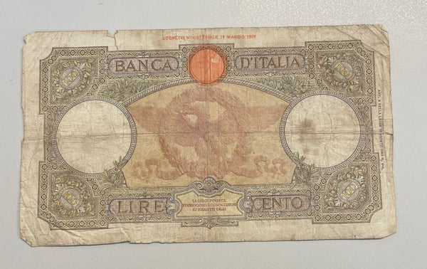 NL* BANCA D'ITALIA Banconota 100 LIRE ROMA GUERRIERA 24 GENNAIO 1942 B794