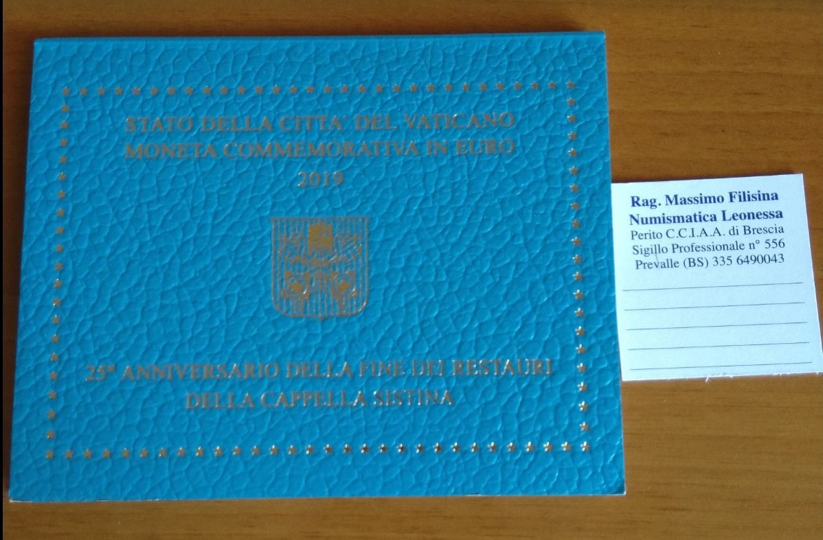 NL* CITTA' DEL VATICANO FRANCESCO 2 Euro 2019 FINE RESTAURO CAPPELLA SISTINA FDC