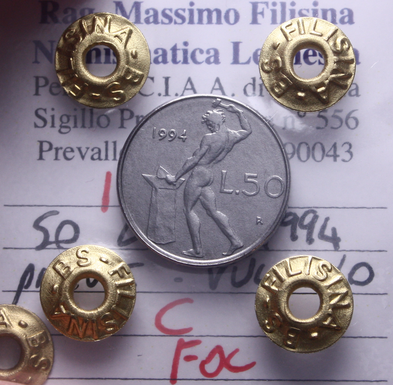 NL* Repubblica Italiana 50 LIRE 1994 PICCOLE FDC Perizia Filisina Massimo