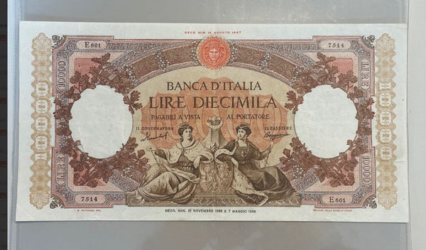 NL*BANCA D' ITALIA Banconota 10000 Lire MARINARE REGINE DEL MARE 21 11 1955 E861