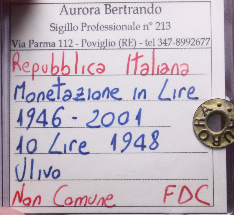 NL* Italia Repubblica 10 LIRE PEGASO 1948 NC FDC Perizia Aurora