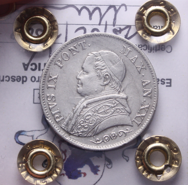 NL* STATO PONTIFICIO PIO IX 1 LIRA Ag 1866 BUSTO PICCOLO BB/SPL Perizia Filisina