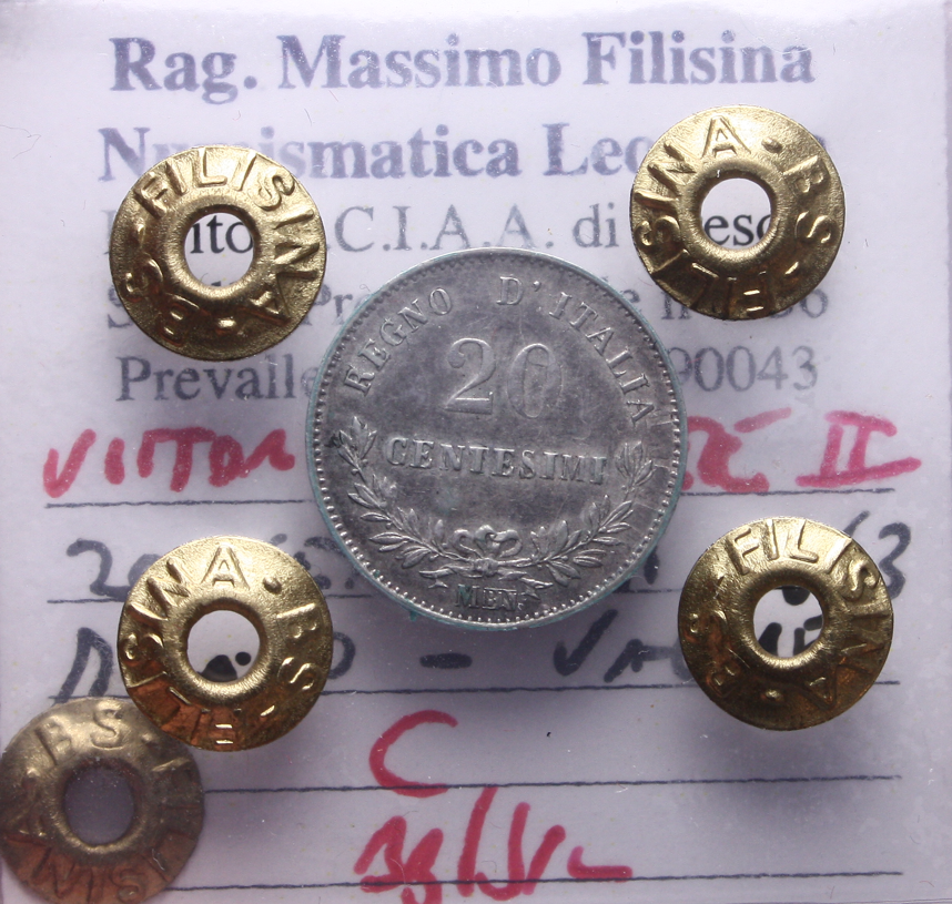 NL* VEII 20 CENTESIMI ARGENTO 1863 MILANO BB/SPL Perizia Filisina Massimo * 2