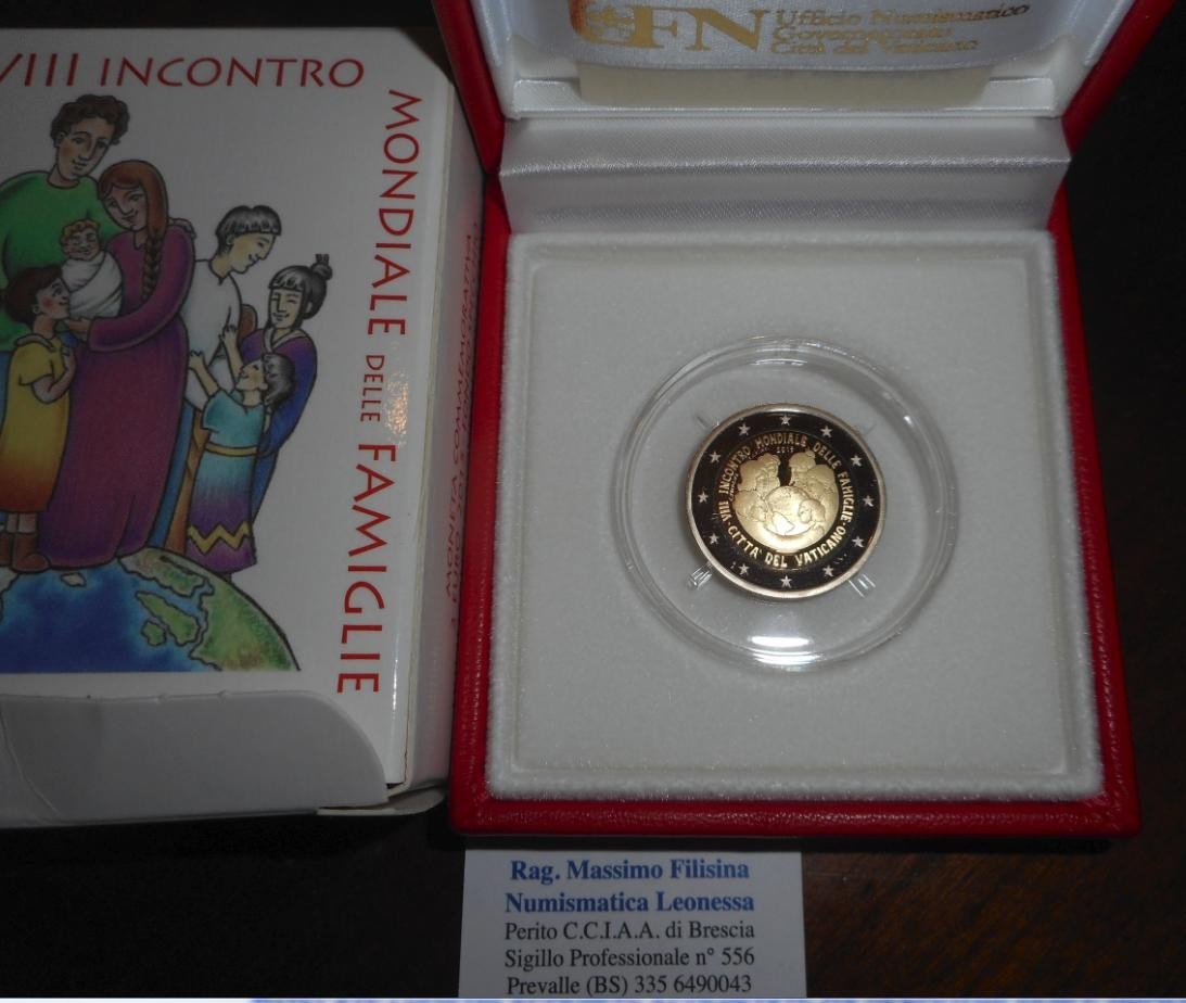 NL* VATICANO 2 EURO 2015 INCONTRO MONDIALE DELLE FAMIGLIE Proof set zecca