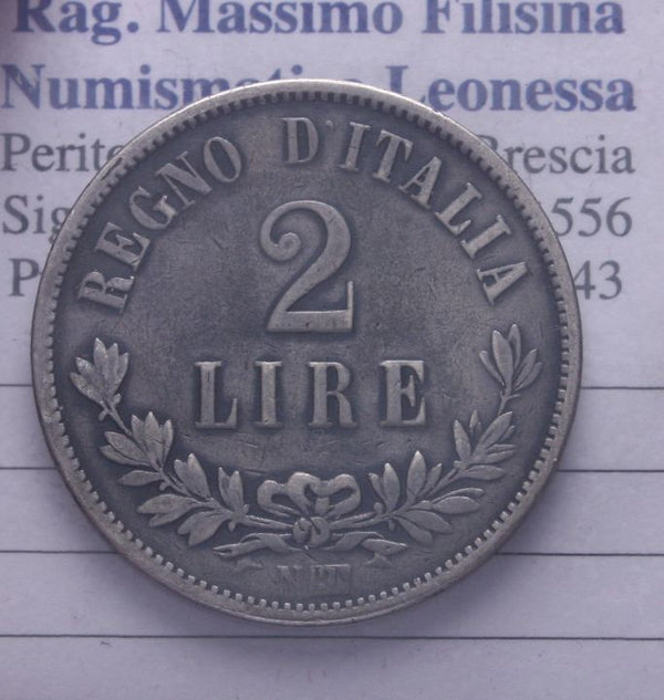 NL* ITALIA Savoia VEII 2 LIRE ARGENTO 1863 NAPOLI VALORE prezzo top