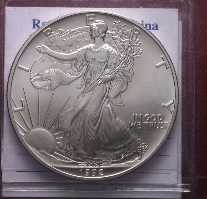 NL* STATI UNITI 1 DOLLARO ARGENTO 1992 1 ONCIA OZ ARGENTO PURO Liberty Walking