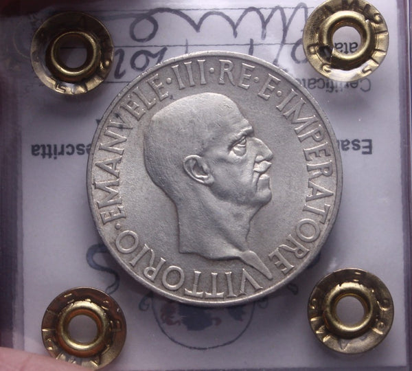 NL* VEIII Italia 10 LIRE ARGENTO IMPERO 1936 XIV QFDC Perizia Filisina * 2