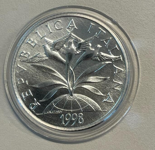 NL* ITALY TOWARDS 2000 2000 LIRE SILVER 1998 FAITH FDC in protective blister