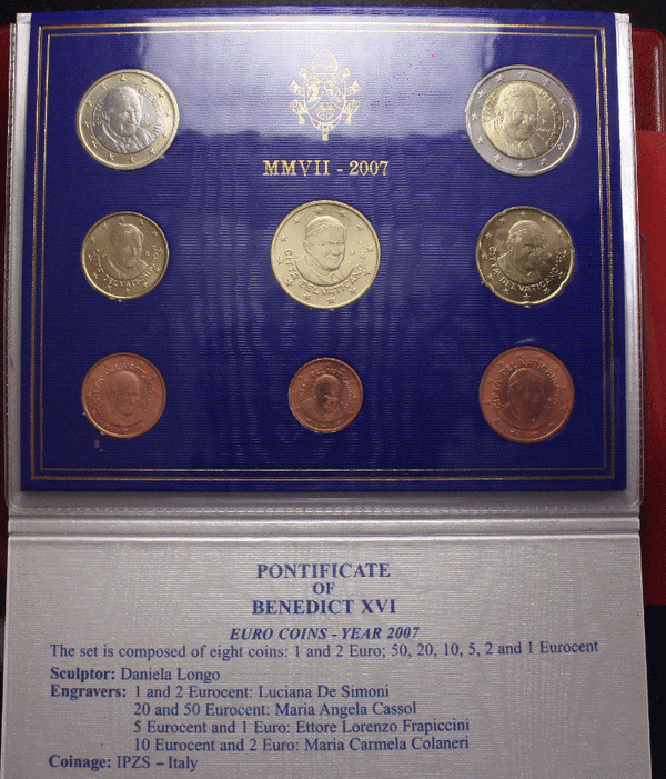NL* CITTA'  Vaticano Papa BENEDETTO XVI 2007 Divisionale 8 Valori FDC set Zecca
