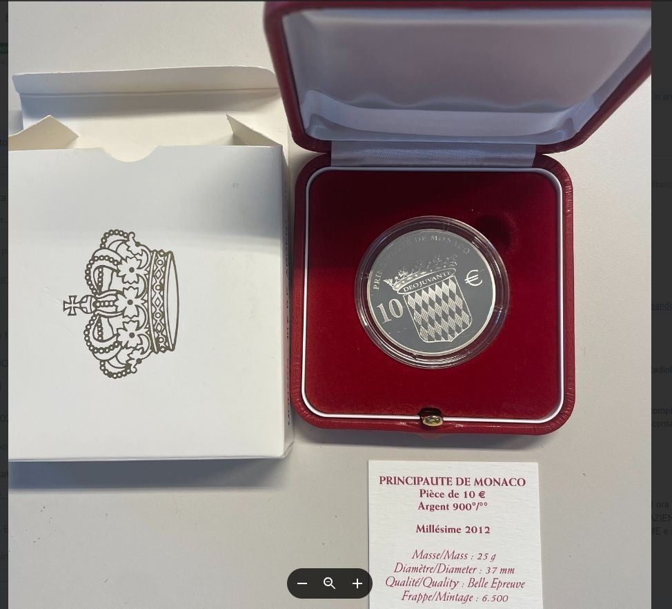 NL* PRINCIPATO  MONACO 10 Euro ARGENTO 2012 HONORE II 1612 RARO PROOF set Zecca