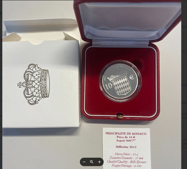 NL* PRINCIPATO  MONACO 10 Euro ARGENTO 2012 HONORE II 1612 RARO PROOF set Zecca