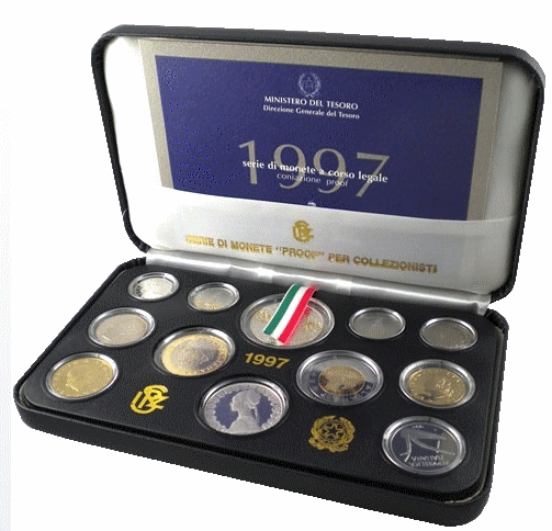 NL* ITALIA Divisionale 1997 con 500-1000 Lire in Argento DONIZETTI PROOF SET