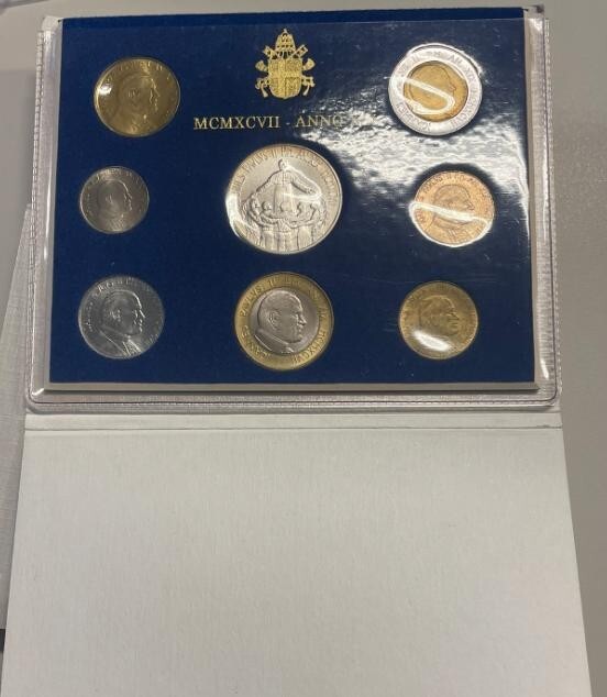 NL* VATICANO GIOVANNI PAOLO II Divisionale 1997 XIX 8 valori + 1000 Lire Argento
