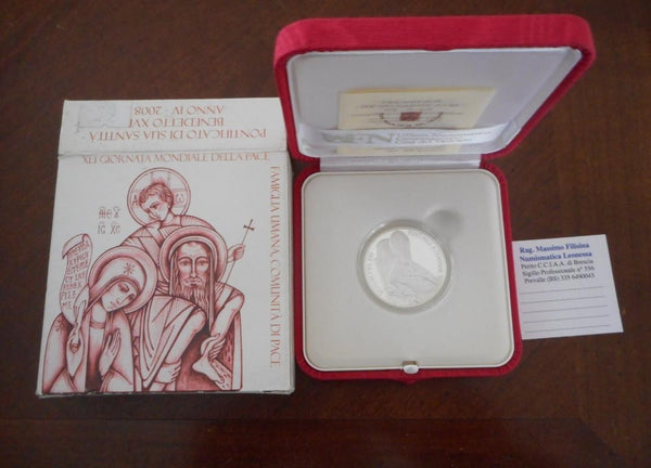 NL* VATICANO 10 Euro Argento 2008 GIORNATA MONDIALE DELLA PACE Proof FS set